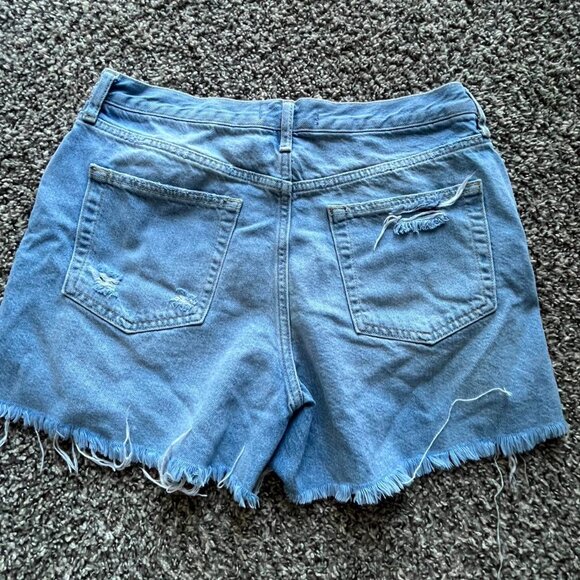 Y2K Blue Free People Relaxed Fit Denim Shorts, Button Up Fly, Women's Size 29 - Picture 4 of 6